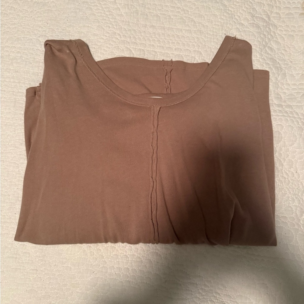 BKE Taupe Short Sleeve Top